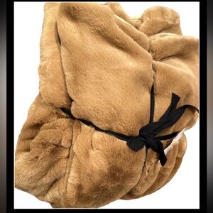 MADURA Throw Blanket Faux Fur Brown Reversible 55x78” NWT